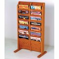 Latestluxury Cascade Free Standing 14 Pocket Magazine Rack - Black & Medium Oak LA3939485